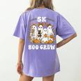 5K Boo Crew Halloween Teacher K5 Floral Ghost Trick Or Teach Women's Comfort Colors T-Shirt Back Print Violet 5K Boo Crew Halloween Teacher K5 Floral Ghost Trick Or Teach Women's Comfort Colors T-Shirt Back Print Violet
