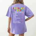 5th Grade Teacher Report Card Appreciation Men Women Women's Comfort Colors T-Shirt Back Print Violet