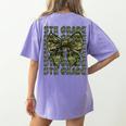 5th Grade Teacher Student Camo Bow Back To School Women's Comfort Colors T-Shirt Back Print Violet 5th Grade Teacher Student Camo Bow Back To School Women's Comfort Colors T-Shirt Back Print Violet