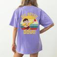 67 Meme Six Seven Bruh Retro Dabbing Teacher School Women's Comfort Colors T-Shirt Back Print Violet