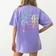 67 Music Meme Slang Six Seven Music Teacher Musician Women's Comfort Colors T-Shirt Back Print Violet