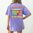 AAC Awareness AAC Teacher It's Not A Screen It's My Voice Men Women Women's Comfort Colors T-Shirt Back Print Violet