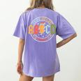 ABCD 3rd Grade Rocks Pencil Lightning Teachers Rock Boys Women's Comfort Colors T-Shirt Back Print Violet