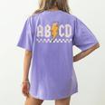 ABCD Back In Class First Day Back To School Teacher Student Women's Comfort Colors T-Shirt Back Print Violet ABCD Back In Class First Day Back To School Teacher Student Women's Comfort Colors T-Shirt Back Print Violet