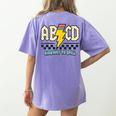 ABCD Highway To Spell Pencil Teacher & Student Font Me Women's Comfort Colors T-Shirt Back Print Violet