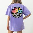 ABCD The Teacher Tour Back To School First Day Of School Women's Comfort Colors T-Shirt Back Print Violet