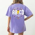 ABCD The Teacher Tour Last Day Of School Rockin' Teacher Women's Comfort Colors T-Shirt Back Print Violet