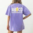 ABCD Teacher Women's Comfort Colors T-Shirt Back Print Violet ABCD Teacher Women's Comfort Colors T-Shirt Back Print Violet