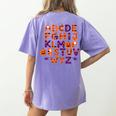 ABCs Learning Kindergarten Teacher Halloween Alphabet Women's Comfort Colors T-Shirt Back Print Violet ABCs Learning Kindergarten Teacher Halloween Alphabet Women's Comfort Colors T-Shirt Back Print Violet