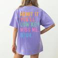 Admit It You'Ll Low Key Miss Me Bruh Women Men Teacher Women's Comfort Colors T-Shirt Back Print Violet
