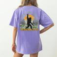 Adventure Awaits Bigfoot Teacher Kindergarten Back To School Women's Comfort Colors T-Shirt Back Print Violet Adventure Awaits Bigfoot Teacher Kindergarten Back To School Women's Comfort Colors T-Shirt Back Print Violet