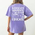 Advocate Support Accept Educate Special Education Teacher Women's Comfort Colors T-Shirt Back Print Violet Advocate Support Accept Educate Special Education Teacher Women's Comfort Colors T-Shirt Back Print Violet