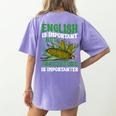 AG Teacher English Is Important But Agriculture Teacher Women's Comfort Colors T-Shirt Back Print Violet AG Teacher English Is Important But Agriculture Teacher Women's Comfort Colors T-Shirt Back Print Violet