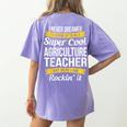 Agriculture Teacher Appreciation AG Teacher Women's Comfort Colors T-Shirt Back Print Violet
