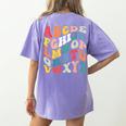 Alphabet Hi Back To School ABC Pre K Kindergarten Teacher Women's Comfort Colors T-Shirt Back Print Violet