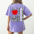 American Flag Camouflage Teacher Patriotic 4th Of July Women's Comfort Colors T-Shirt Back Print Violet
