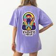 Anti Bullying Kindness Ninja School Teacher Student Women's Comfort Colors T-Shirt Back Print Violet Anti Bullying Kindness Ninja School Teacher Student Women's Comfort Colors T-Shirt Back Print Violet