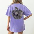 Apple Camoflauge Clothing Camo Student Teacher Cute School Women's Comfort Colors T-Shirt Back Print Violet Apple Camoflauge Clothing Camo Student Teacher Cute School Women's Comfort Colors T-Shirt Back Print Violet