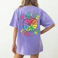 Apple Retro Play Is Learning Kindergarten Teacher Daycare Women's Comfort Colors T-Shirt Back Print Violet