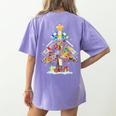 Art Christmas Tree Merry Christmas Artist Art Teacher Women's Comfort Colors T-Shirt Back Print Violet