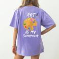 Art Is My Superpower Drawing Art Teacher Artists Women's Comfort Colors T-Shirt Back Print Violet Art Is My Superpower Drawing Art Teacher Artists Women's Comfort Colors T-Shirt Back Print Violet