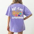 Art Is My Superpower Art Teacher Artist Painter Painting Women's Comfort Colors T-Shirt Back Print Violet Art Is My Superpower Art Teacher Artist Painter Painting Women's Comfort Colors T-Shirt Back Print Violet