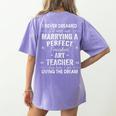 Art Teacher Christmas Xmas Never Dreamed Marrying Women's Comfort Colors T-Shirt Back Print Violet Art Teacher Christmas Xmas Never Dreamed Marrying Women's Comfort Colors T-Shirt Back Print Violet