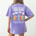 Art Teacher COMPLIMENTARY Colors Always Have Things To Say Women's Comfort Colors T-Shirt Back Print Violet