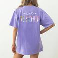 Art Teacher Cute Floral Women's Comfort Colors T-Shirt Back Print Violet Art Teacher Cute Floral Women's Comfort Colors T-Shirt Back Print Violet