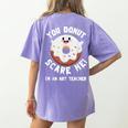 Art Teacher Halloween Donut Lover Costume Kawaii Monster Women's Comfort Colors T-Shirt Back Print Violet