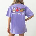 Art Teacher Peace Love Art For Artists And Painters Women's Comfort Colors T-Shirt Back Print Violet Art Teacher Peace Love Art For Artists And Painters Women's Comfort Colors T-Shirt Back Print Violet