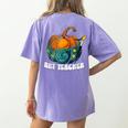 Art Teacher Pumpkin Halloween Night Men Women Women's Comfort Colors T-Shirt Back Print Violet