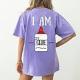 Art Teacher T-Shirt I Am The Glue Women's Comfort Colors T-Shirt Back Print Violet