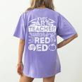 This Art Teacher Wears Red For Ed Men Women Women's Comfort Colors T-Shirt Back Print Violet This Art Teacher Wears Red For Ed Men Women Women's Comfort Colors T-Shirt Back Print Violet
