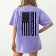 ASL Flag Sign Language Deaf ASL Teacher For Men Women Women's Comfort Colors T-Shirt Back Print Violet