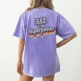 ASL Is My Superpower ASL Teacher Shirt T-Shirt Women's Comfort Colors T-Shirt Back Print Violet