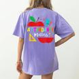 Attendance Matters Teacher Apple For Back To School Women's Comfort Colors T-Shirt Back Print Violet Attendance Matters Teacher Apple For Back To School Women's Comfort Colors T-Shirt Back Print Violet