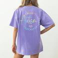 Autism Awareness Accept Adapt Advocate Autism Mom Teacher Women's Comfort Colors T-Shirt Back Print Violet Autism Awareness Accept Adapt Advocate Autism Mom Teacher Women's Comfort Colors T-Shirt Back Print Violet