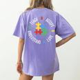 Autism Awareness Teacher Shirt Teach Accept Understand Love Women's Comfort Colors T-Shirt Back Print Violet