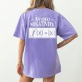 Avoid Negativity Math Teacher Women's Comfort Colors T-Shirt Back Print Violet