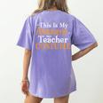 This Is My Awesome Teacher Costume Halloween Party Matching Women's Comfort Colors T-Shirt Back Print Violet