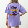 This Is My Awesome Teacher Costume Halloween Witch Women's Comfort Colors T-Shirt Back Print Violet