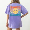 Back To School Groovy Smile Preschool Teachers Students Kids Women's Comfort Colors T-Shirt Back Print Violet