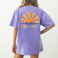 Back To School Hello Preschool For Kids Teacher Women Women's Comfort Colors T-Shirt Back Print Violet