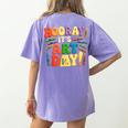 Back To School Hooray It's Art Day Art Teacher Artist Women's Comfort Colors T-Shirt Back Print Violet