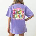 Back To School Kindergarten Preppy Teacher Girl Women's Comfort Colors T-Shirt Back Print Violet