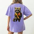 Back To School Raccoon Teachers Student Kids Women's Comfort Colors T-Shirt Back Print Violet