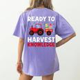 Back To School Teacher Farming Tractor Farmer Kids 100th Day Women's Comfort Colors T-Shirt Back Print Violet Back To School Teacher Farming Tractor Farmer Kids 100th Day Women's Comfort Colors T-Shirt Back Print Violet