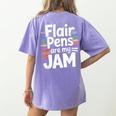 Back To School Teacher Flair Pens Are My Jam Women's Comfort Colors T-Shirt Back Print Violet