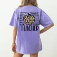 Back To School Teacher Life Apple Leopard Teacher Women Women's Comfort Colors T-Shirt Back Print Violet Back To School Teacher Life Apple Leopard Teacher Women Women's Comfort Colors T-Shirt Back Print Violet